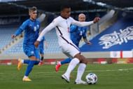 The young forward made his international debut against Iceland.